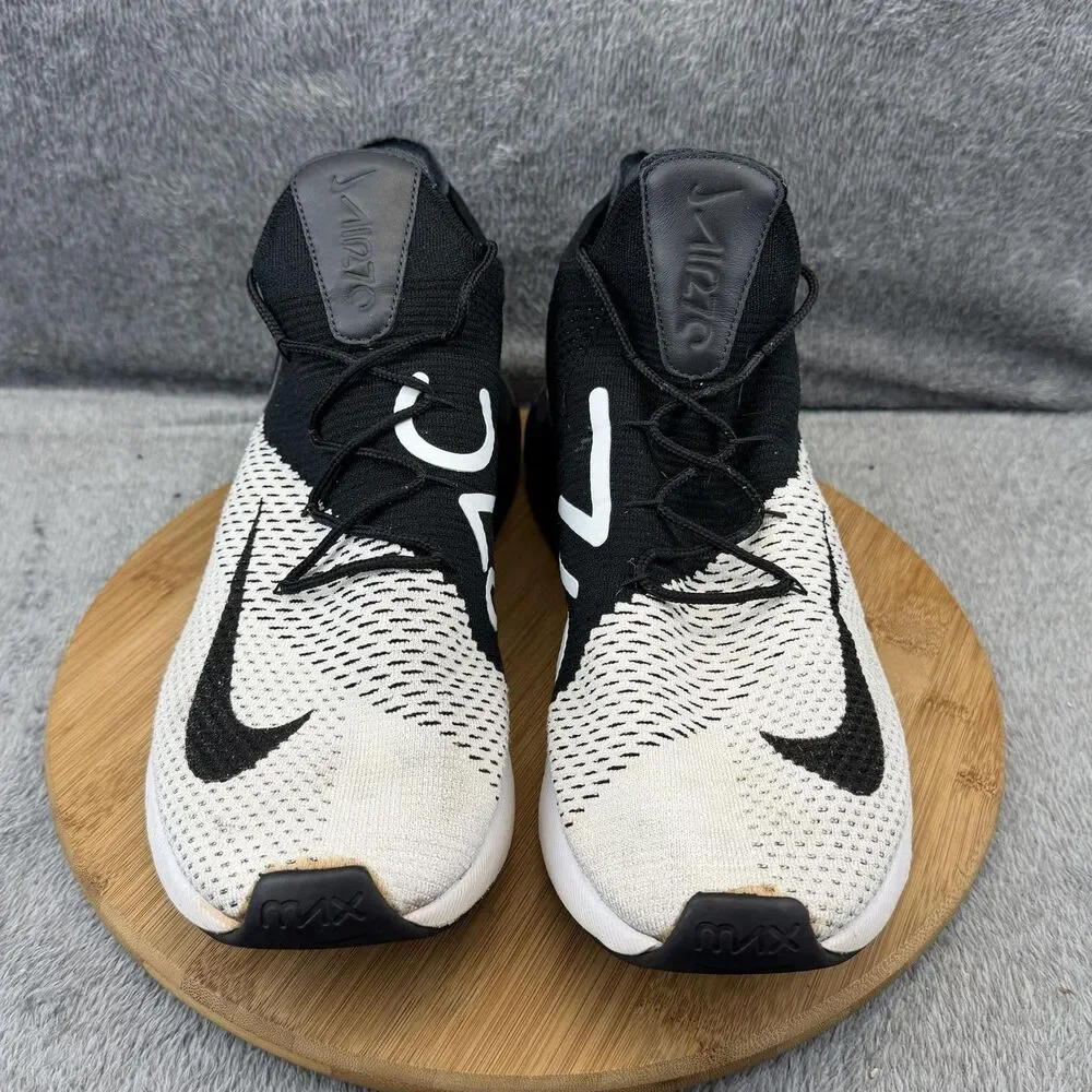 Nike Air Max 270 Flyknit Shoes Mens Size 14 White Black Sneakers AO1023-100
